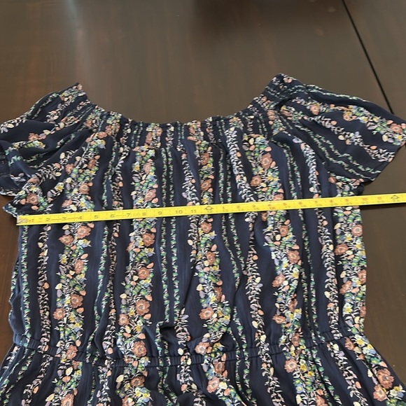Old Navy Off the Shoulders Peasant Midi Dress Blue Floral Size 3X - Picture 12 of 16